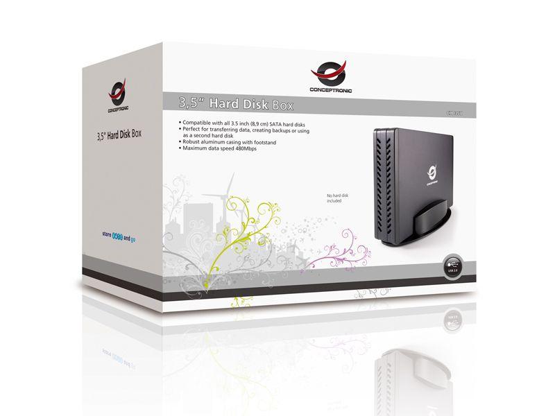 Caixa Externa para Disco Rígido CONCEPTRONIC CHD3SU (3,5" - Preto), miniatura 5