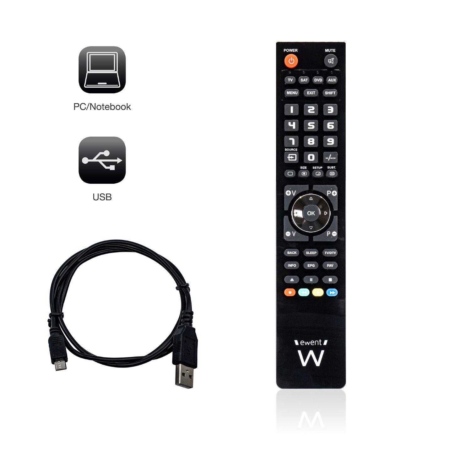 Controlo Remoto Universal EWENT EW1570 (Micro-USB - Preto), miniatura 4