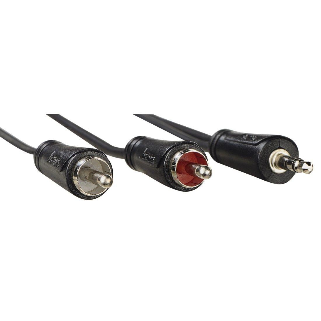Cabo de Áudio HAMA 00205110 (1,5 m - 2 x RCA - 3.5 mm - Preto), miniatura 2