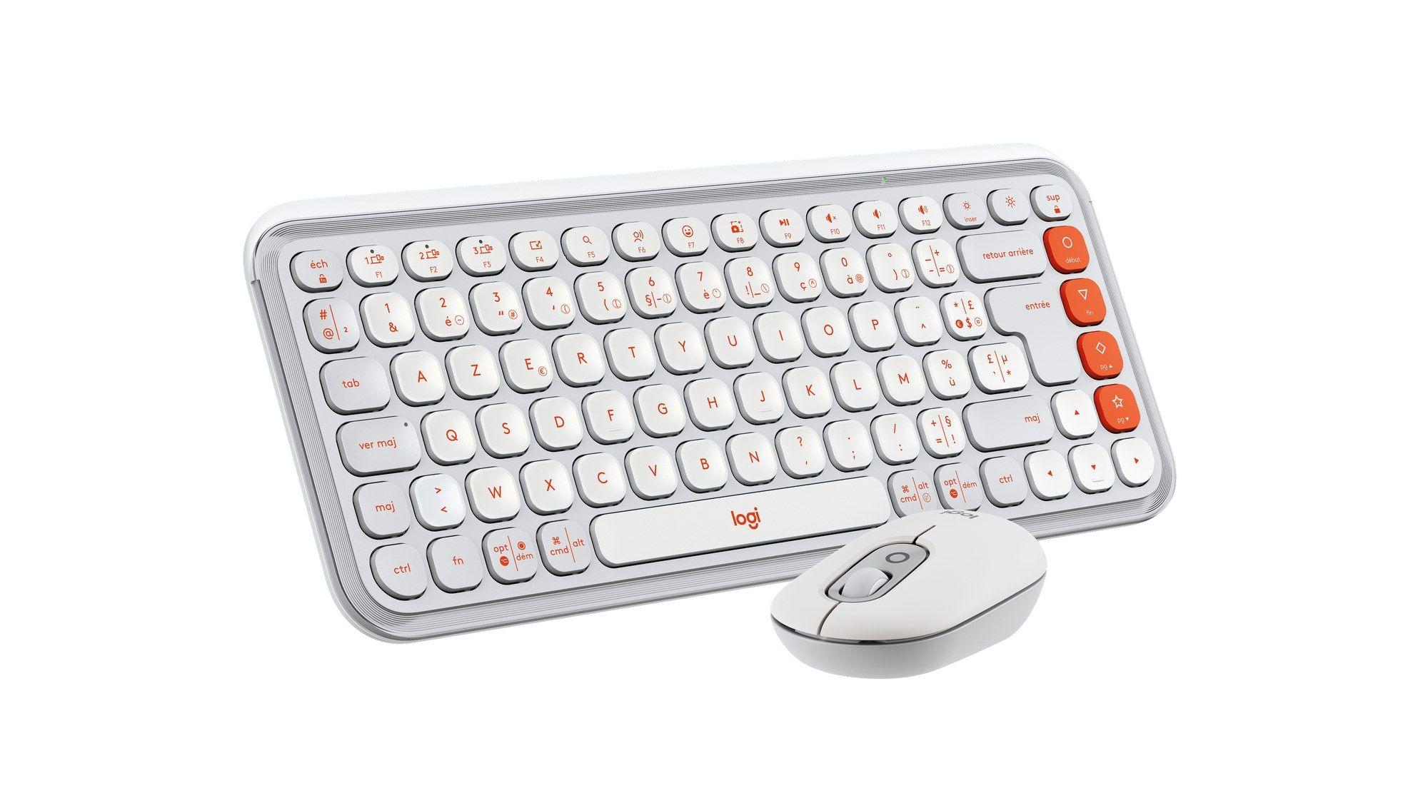 Conjunto de Teclado e Rato LOGITECH POP Icon Combo (Francês - Teclas de tesoura - Mini - Branco), miniatura 4