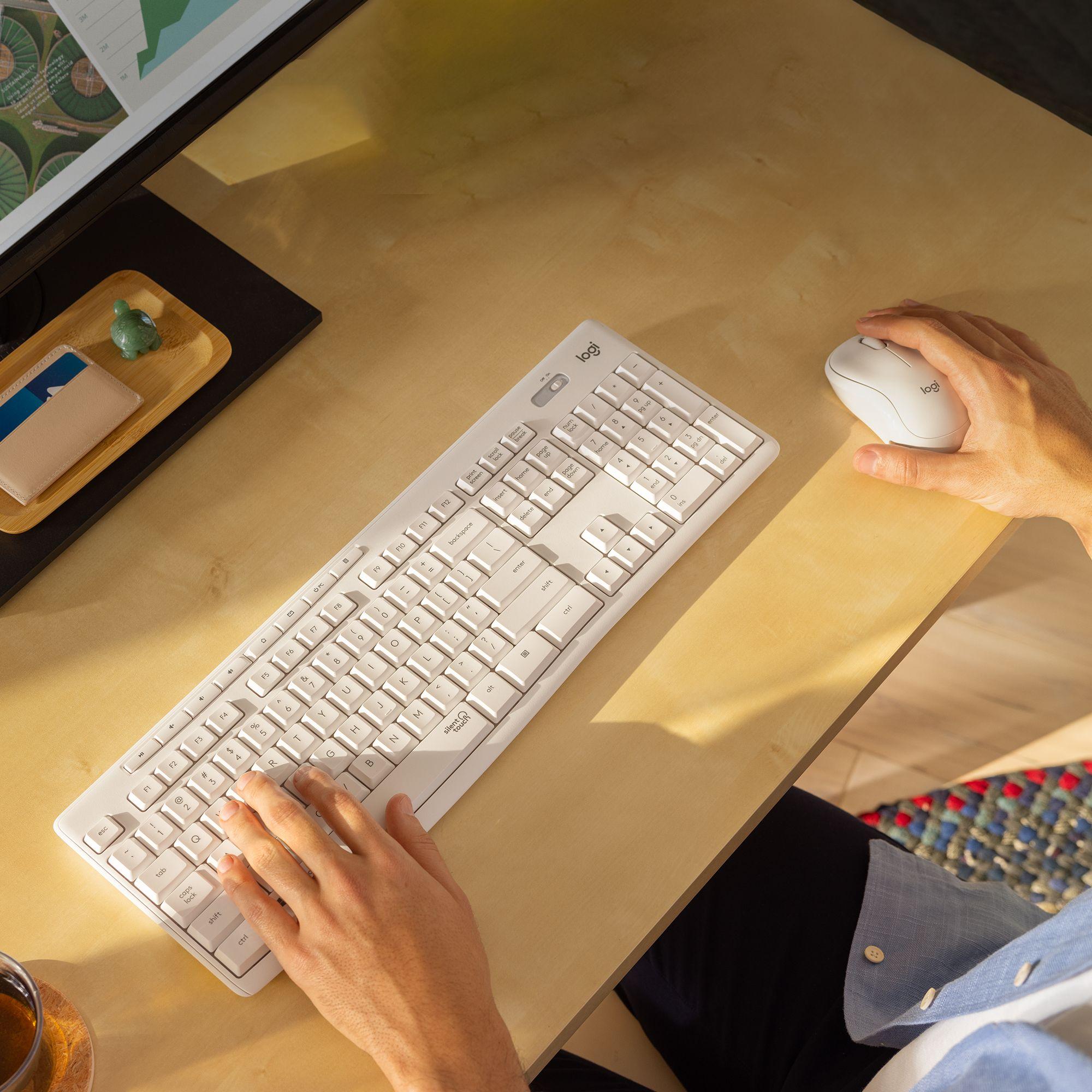 Conjunto de Teclado e Rato LOGITECH MK295 Silent (Suíço - Tamanho completo - RF Wireless - Branco), miniatura 3