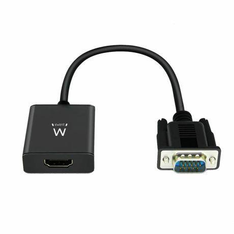 Adaptador de Vídeo EWENT EW9866 (0,202 m - 60 Hz - HDMI, 3.5mm - Preto)