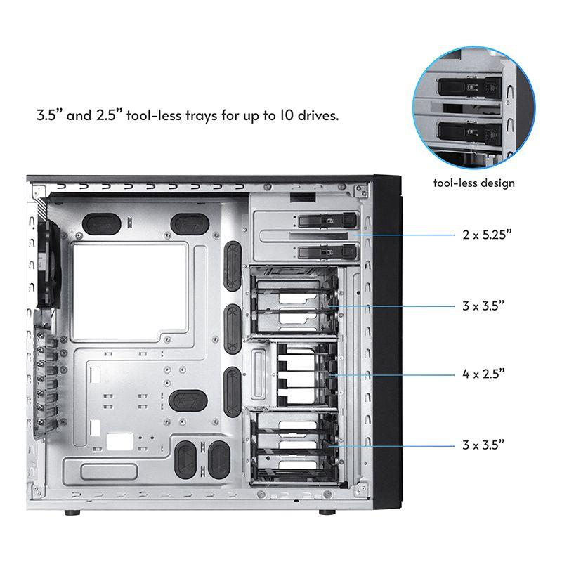 Caixa de Computador CHIEFTEC BW-01B-OP (ATX, Mini-ATX, Mini-ITX - Midi Tower - SGCC - Preto) — miniatura 13