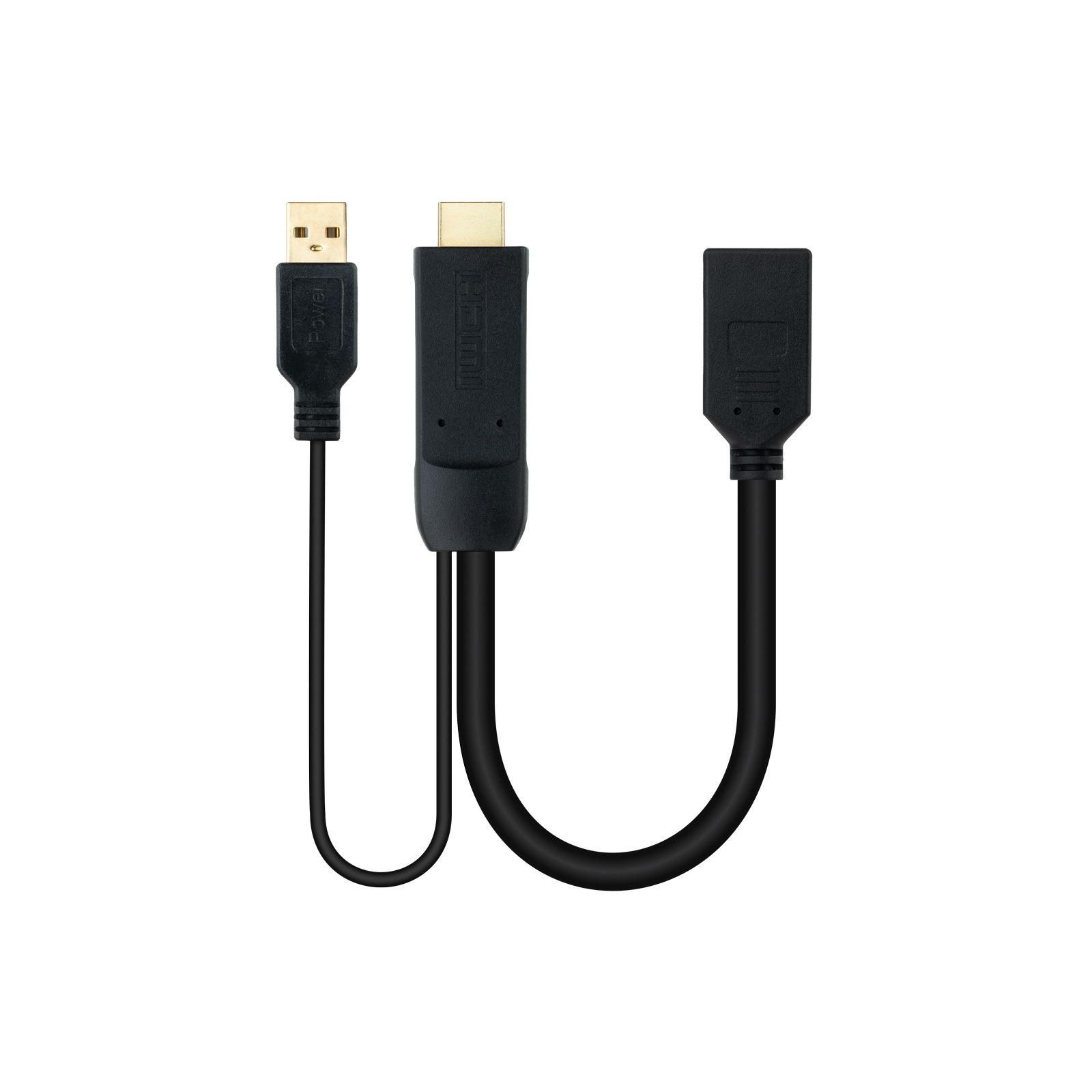 Adaptador HDMI para DisplayPort NANOCABLE 10.16.0205 (0,2 m - HDMI + USB Type-A - Preto)