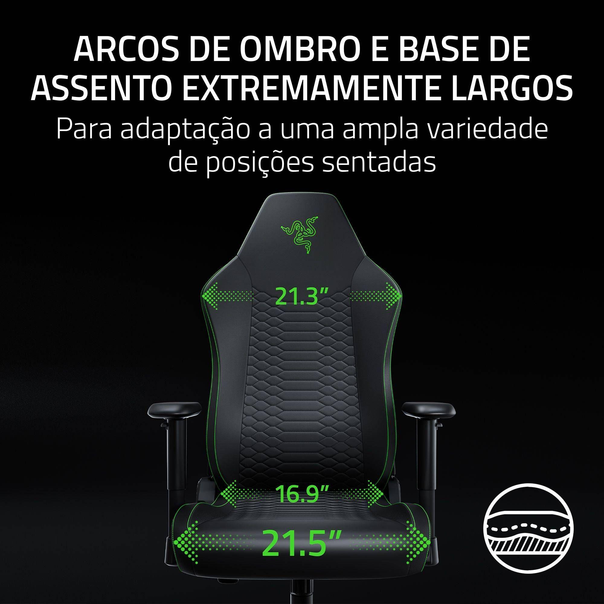 Cadeira Gaming RAZER Iskur V2 X NewGen (136 kg - Espuma de alta densidade - Aço - Preto/Verde), miniatura 6