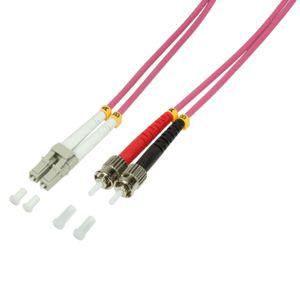 Cabo de Fibra Óptica LOGILINK FP4LT01 (OM4 LC-ST - 1 m - Rosa)