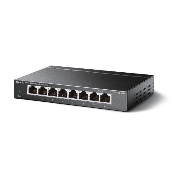Switch TP-LINK TL-SG108S(UN) (10, 100, 1000 Mbit/s - Gigabit Ethernet - 1,5 MB - Preto) — miniatura 2