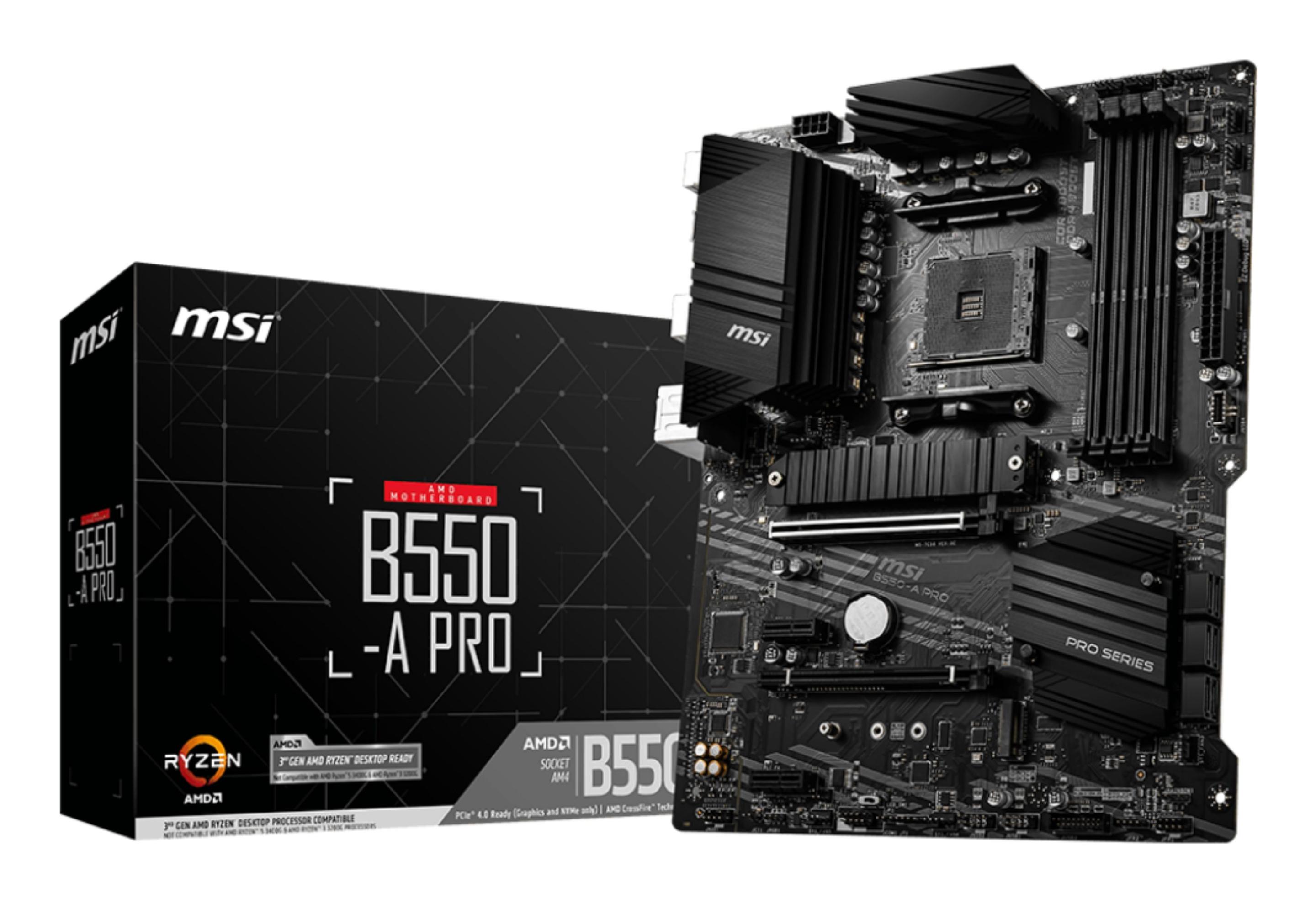 Motherboard MSI B550-A PRO (AM4 - AMD Ryzen 3000 Series - ATX - Preto)