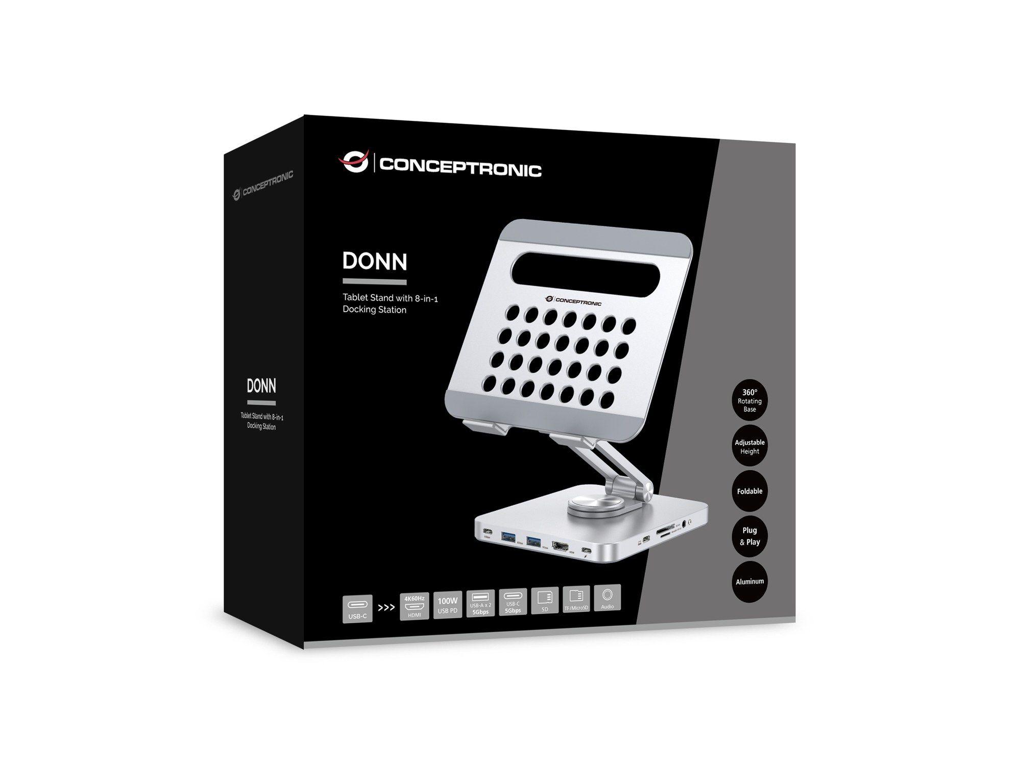 Docking Station CONCEPTRONIC DONN26G (Até 100 W - USB 3.2 Gen 1 - Prateado), miniatura 5