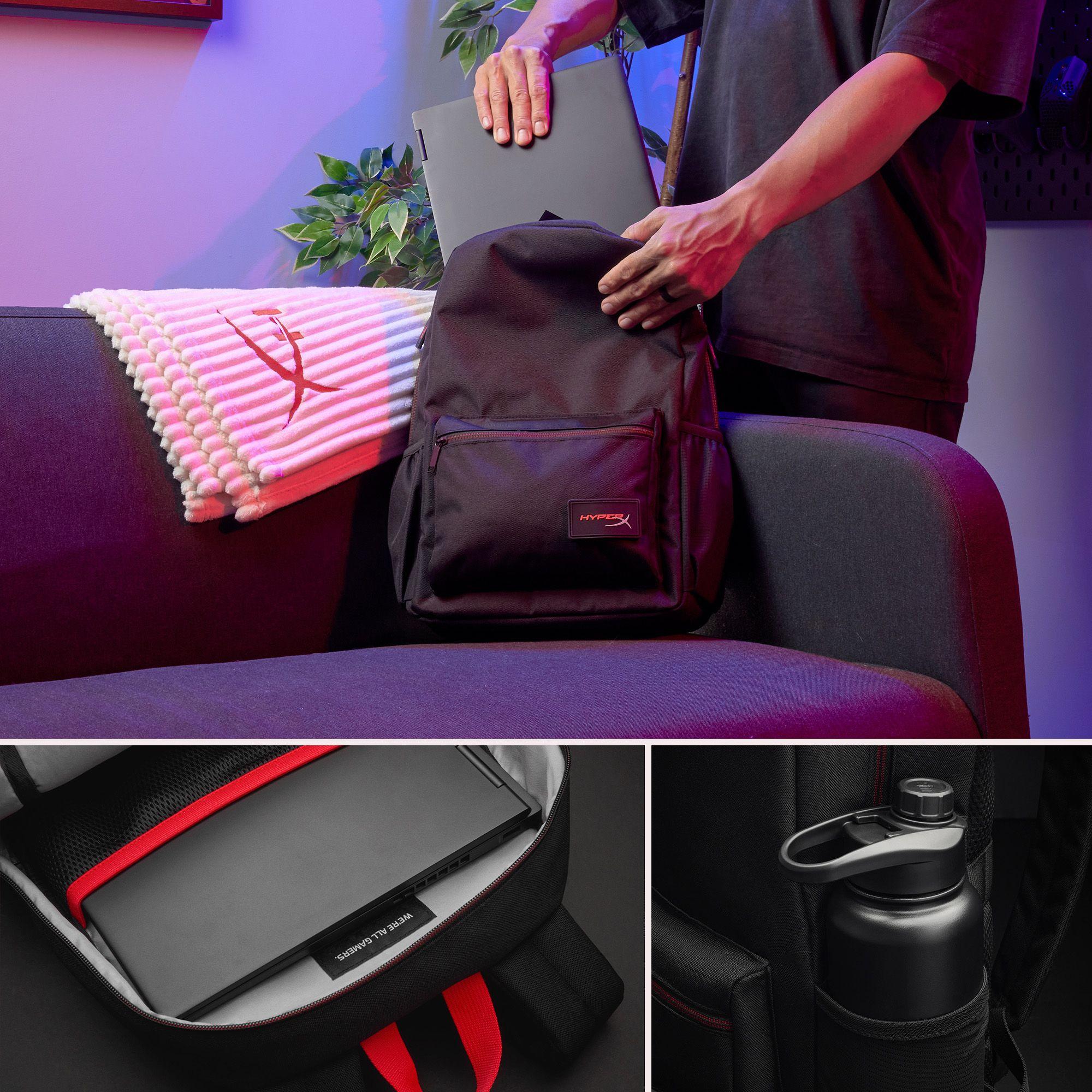 Mochila Gaming HYPERX Delta (17,8 l - Espuma de PU, Poliéster - 40,9 cm - Preto e Vermelho), miniatura 4