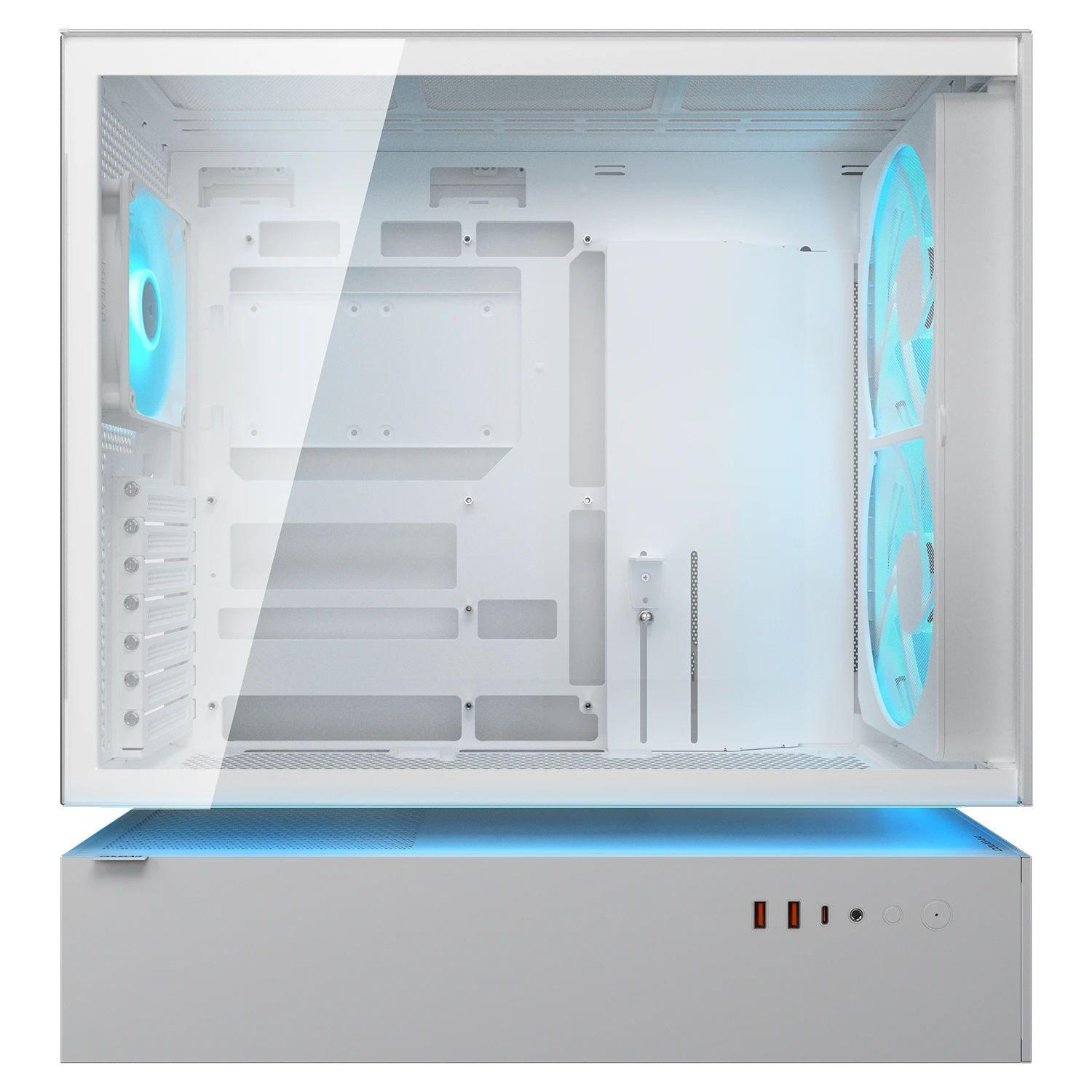 Caixa PC COUGAR CGR-2DA4W-M (ATX, CEB, Micro ATX, Mini-ITX - Midi Tower - Vidro, Aço - Branco) — miniatura 3