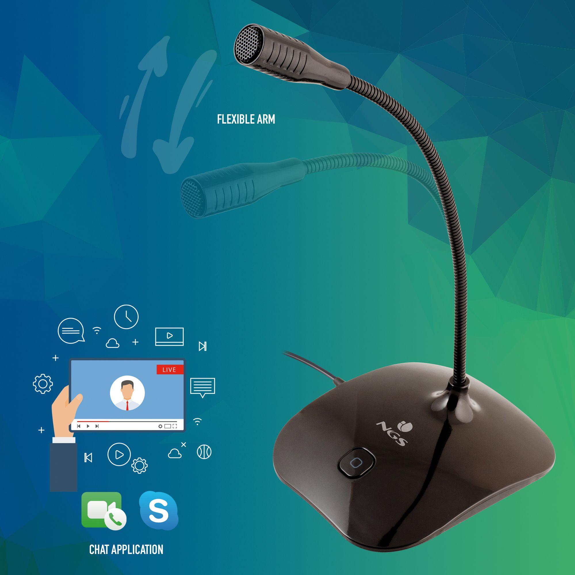 Microfone NGS MS-115 (Microfone para PC - Com fios - 3.5 mm - Preto) — miniatura 8