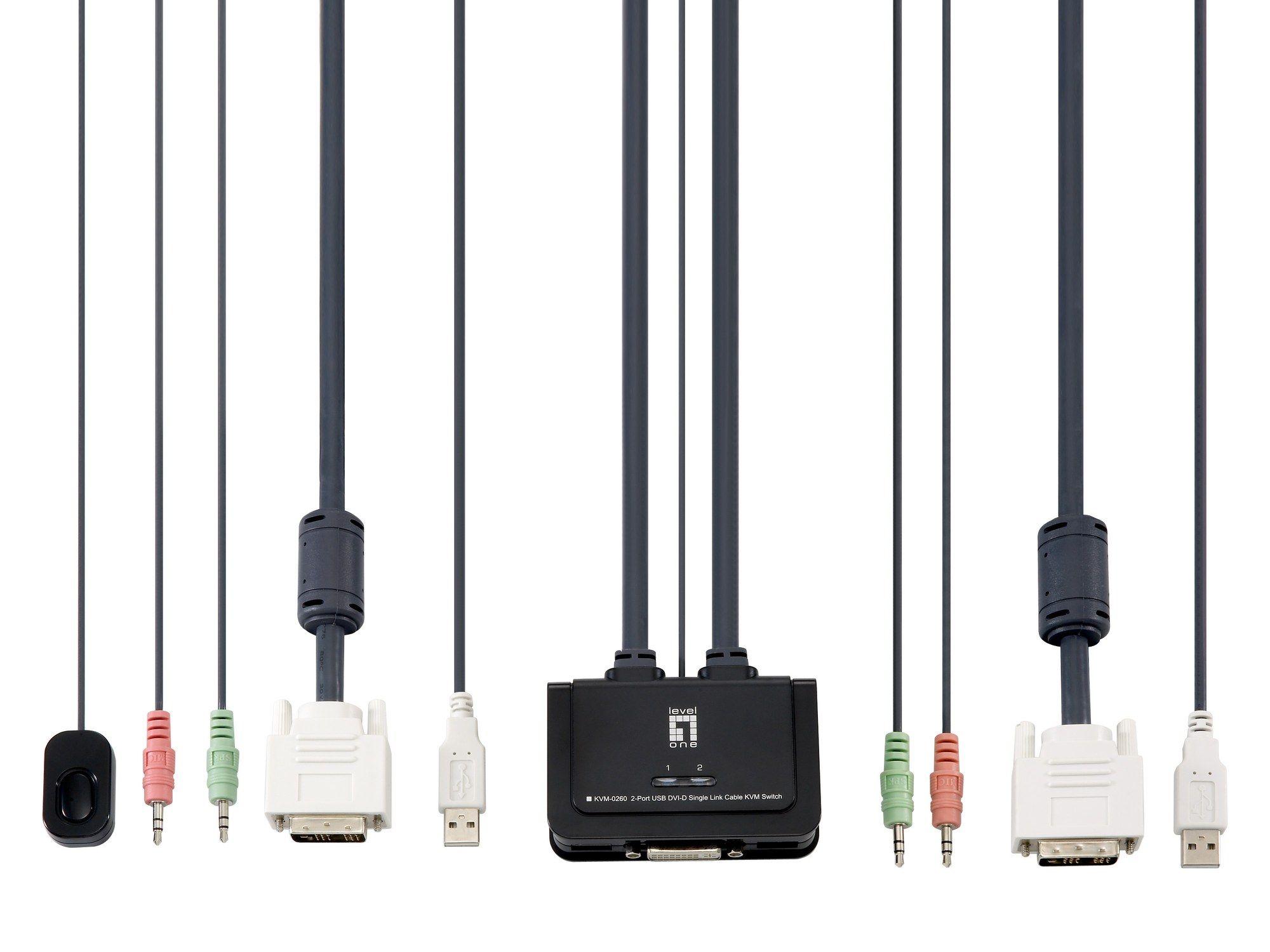 Switch KVM LEVELONE KVM-0260 (Preto e Cinzento) — miniatura 2