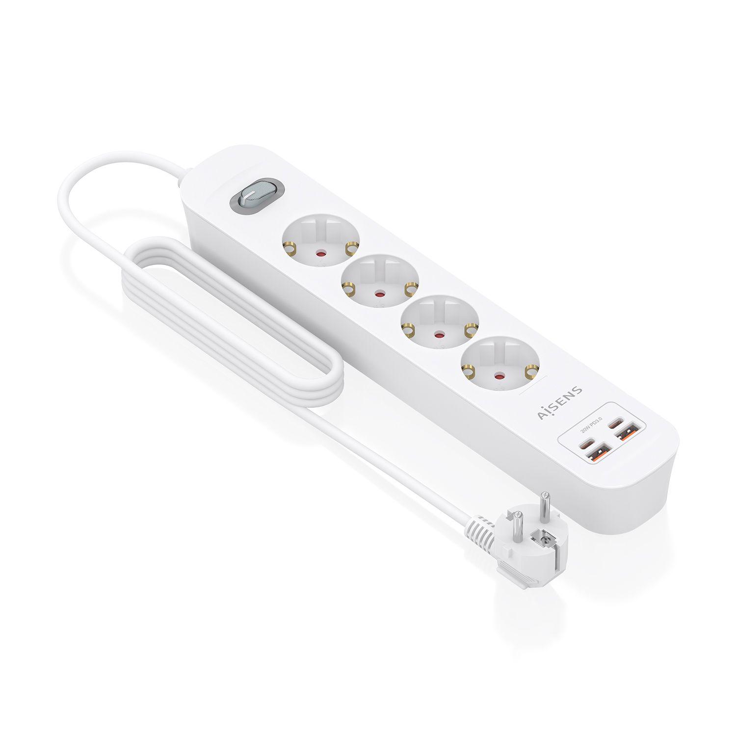 Bloco de Tomadas AISENS ASPS-2A2C12-W (Cobre - Branco) — miniatura 2