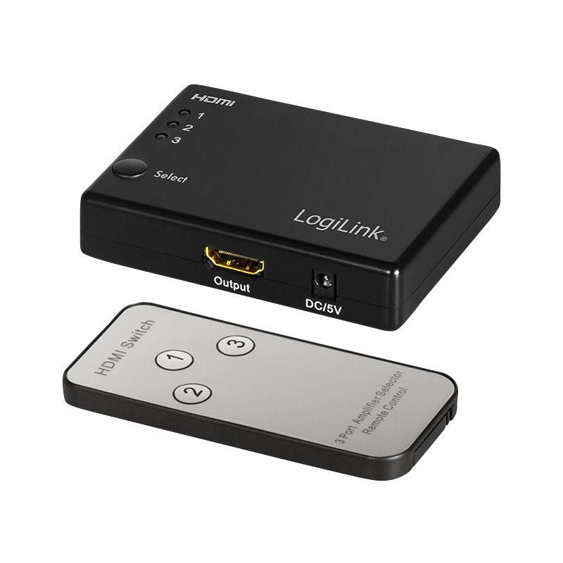 Comutador HDMI LOGILINK HD0042 (60 Hz - Preto)