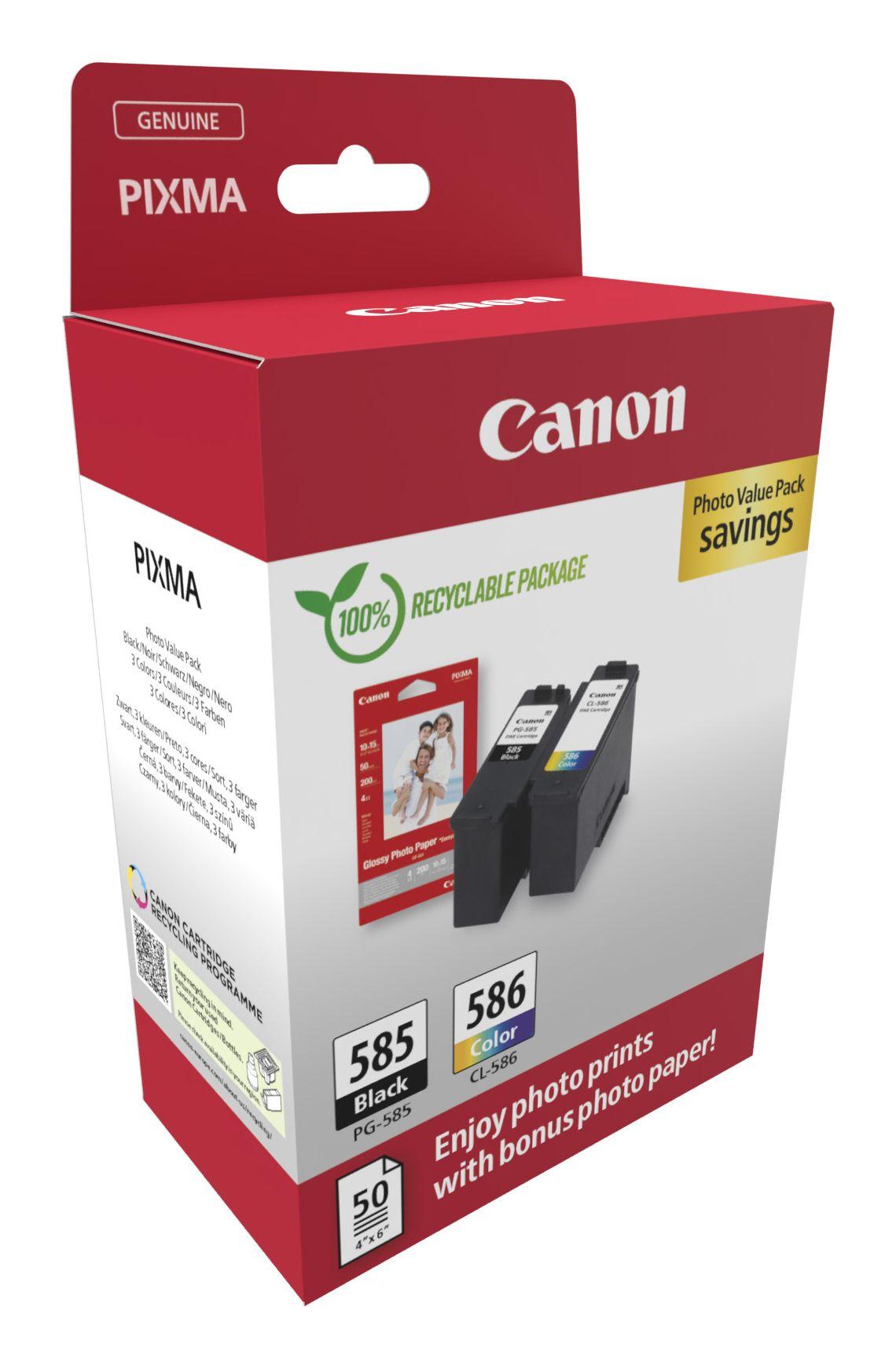 Pack de Tinteiros CANON 6205C004 PG-585/CL-586 (Preto, Ciano, Magenta e Amarelo), miniatura 2