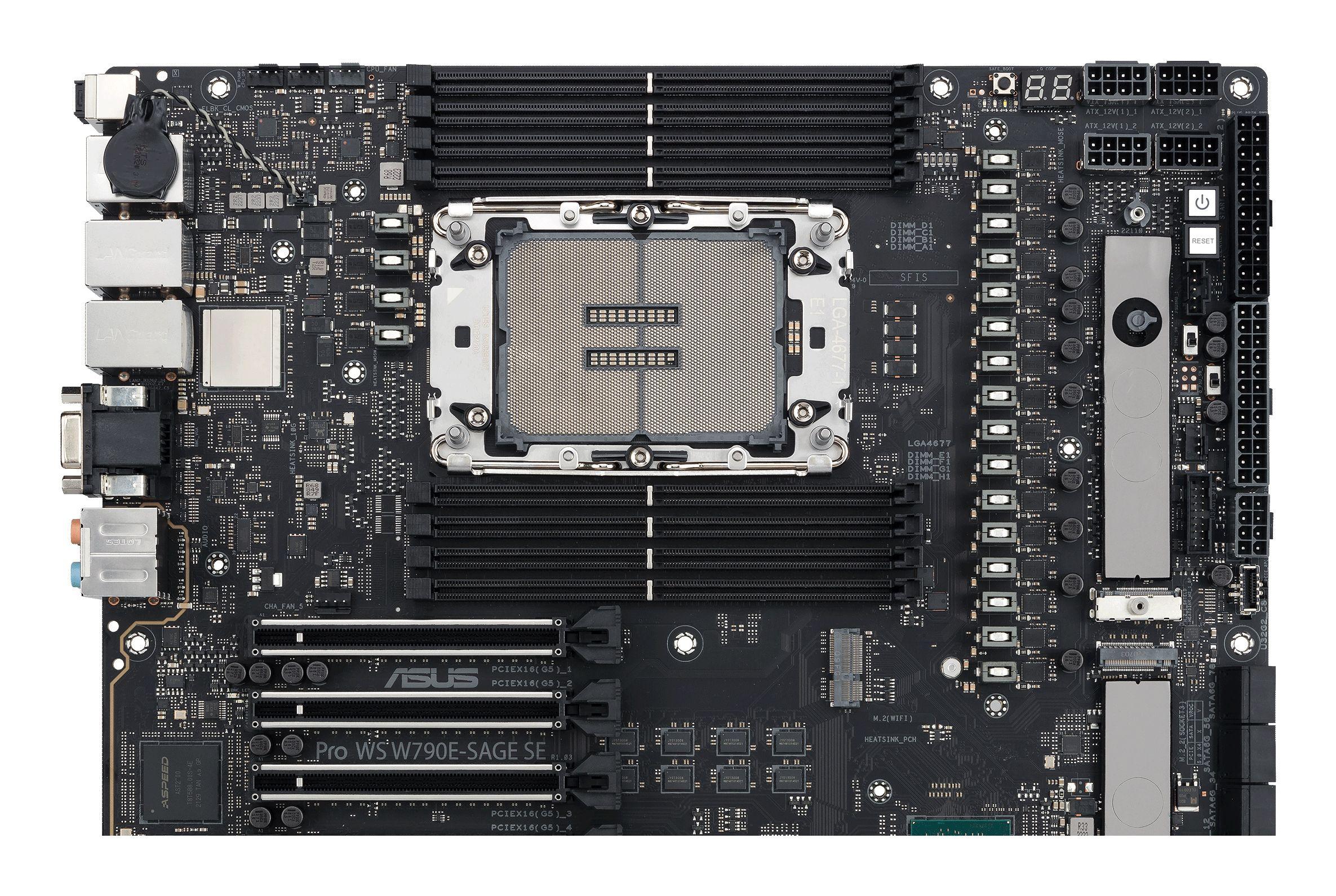 Motherboard ASUS PRO WS W790E-SAGE SE (LGA 4677 (Socket E) - Intel Xeon W - EEB - Preto), miniatura 10