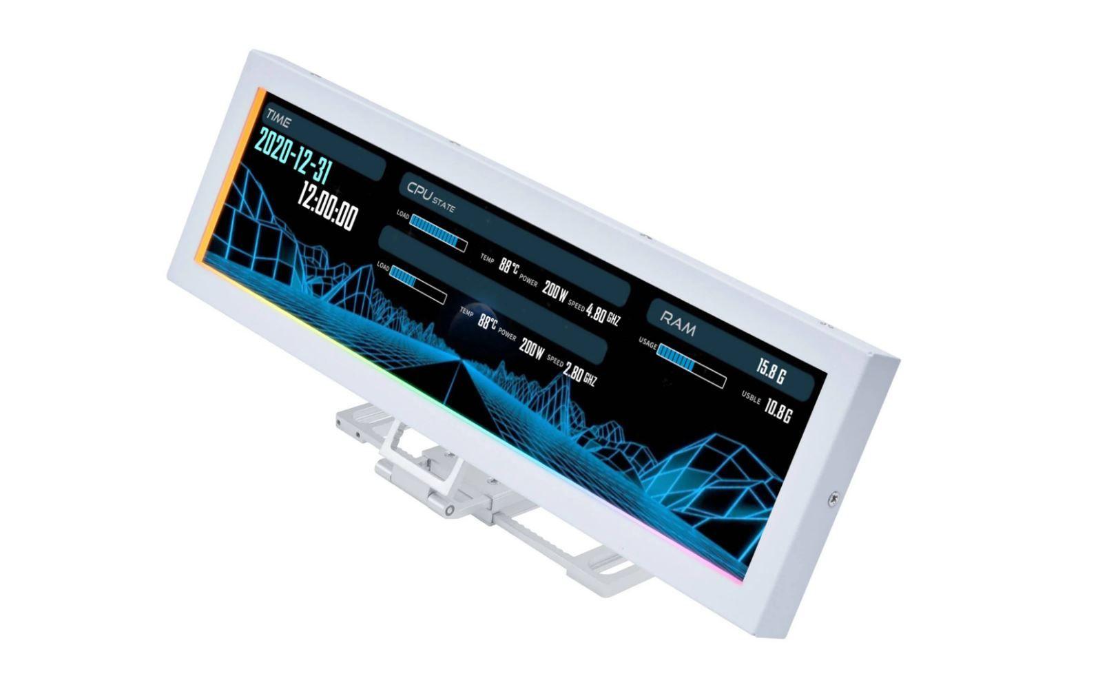 Ecrã Portátil LIAN LI SM088W (8,8" IPS - 1920 x 480 - 60 Hz - Branco)