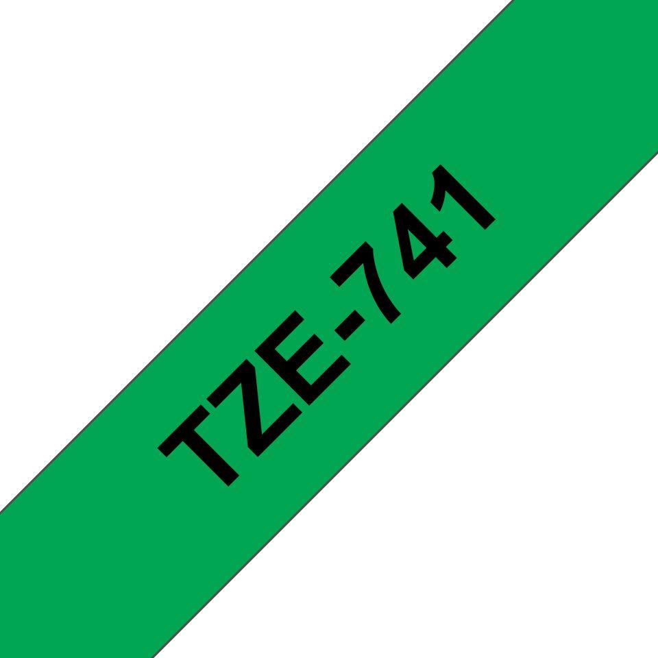 Fita de Rotuladora BROTHER TZe-741 (Preto sobre Verde)