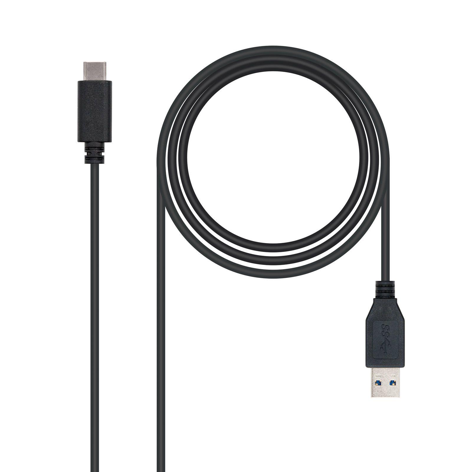 Cabo USB NANOCABLE 10.01.4001 (1 m - USB C - USB A - Preto)