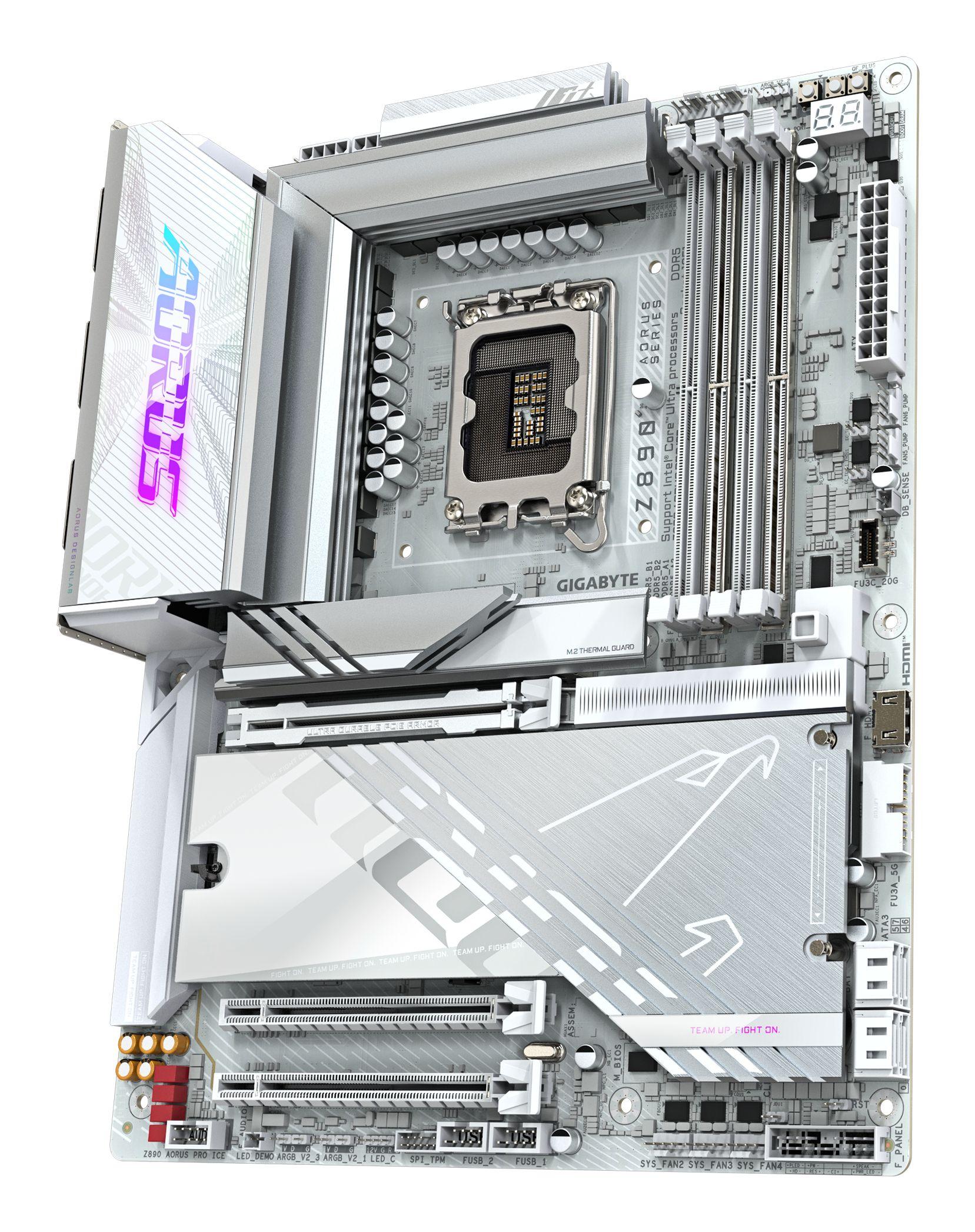 Motherboard GIGABYTE Z890 AORUS PRO ICE (LGA 1851 (Socket V1) - Intel Core Ultra - ATX - Branco), miniatura 4