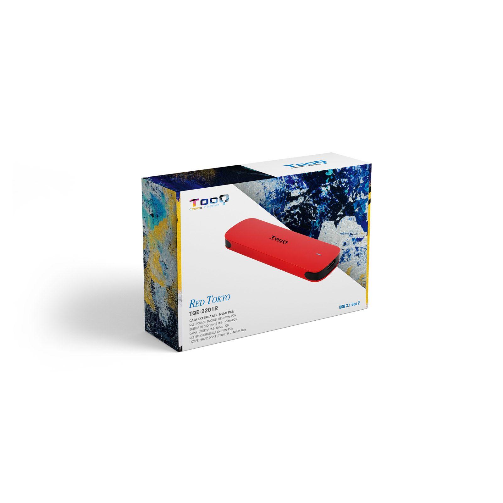 Caixa Externa para SSD M.2 TOOQ TQE-2201R (PCI Express NVMe - Vermelho) — miniatura 3