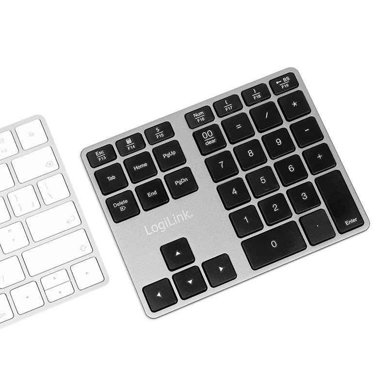 Teclado LOGILINK ID0187 (Bluetooth - Universal - Alumínio e Preto) — miniatura 7
