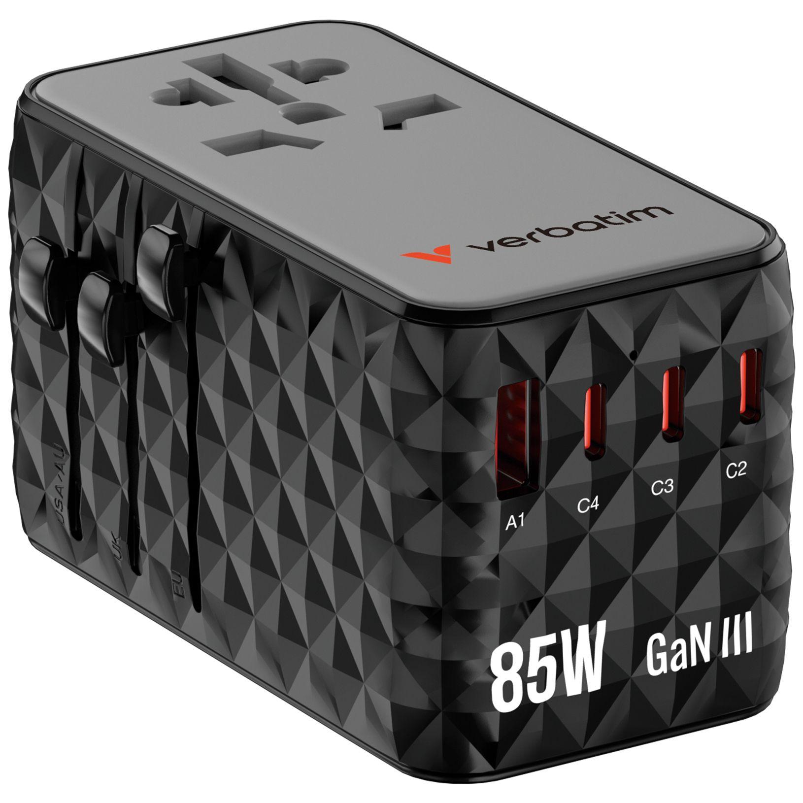 Carregador de Viagem VERBATIM Charge'n'Travel Diamond CNT-02 (Universal - CA - Preto), miniatura 3