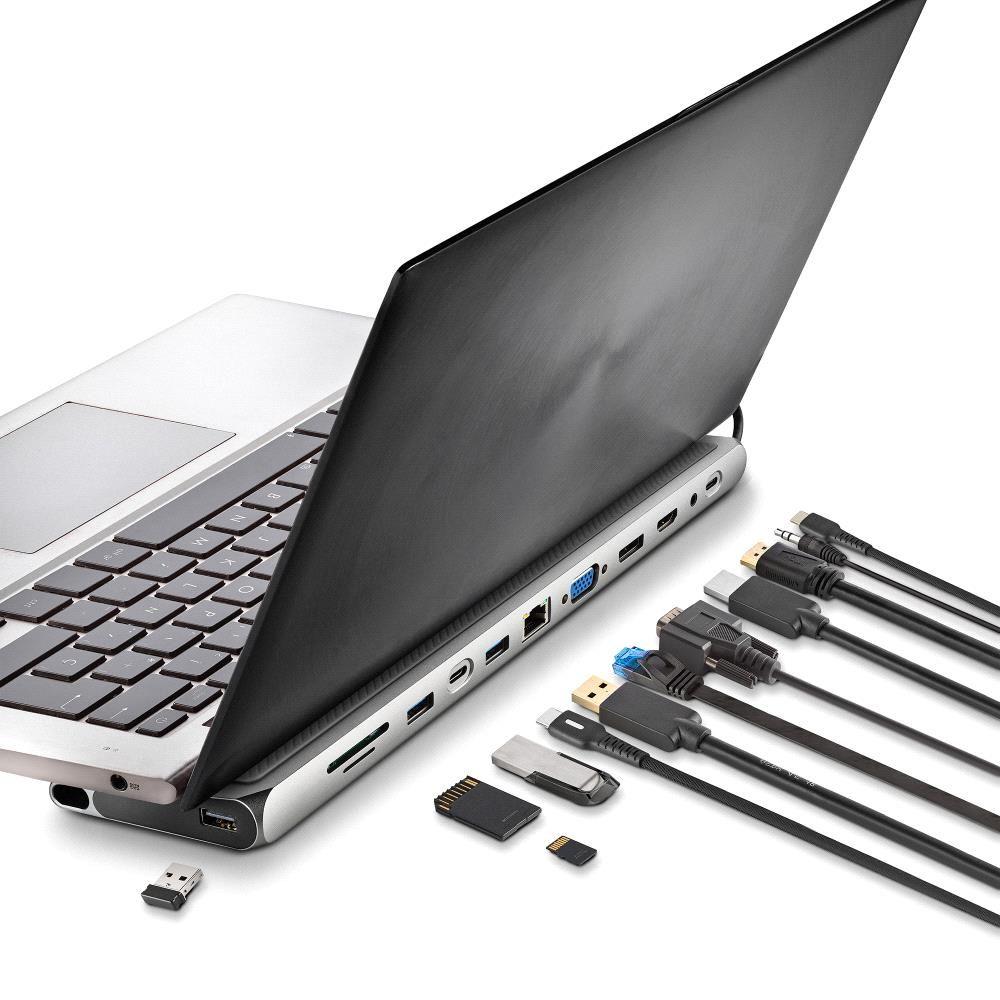 Adaptador Multiportas NGS WONDERDOCK12PRO (0,18 m - USB Type-C - Windows, Mac - Prateado) — miniatura 3