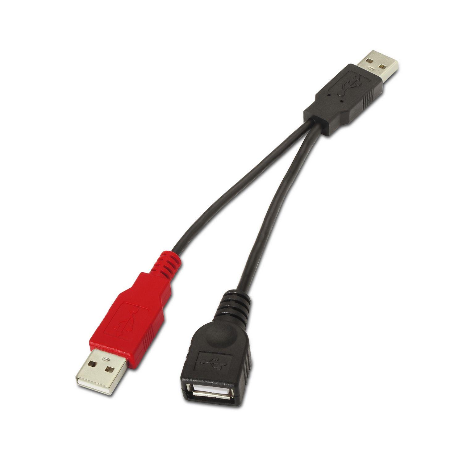 Cabo USB de Alimentação AISENS A101-0030 (0,15 m - USB A - 2 x USB A - Preto e Vermelho) — miniatura 2