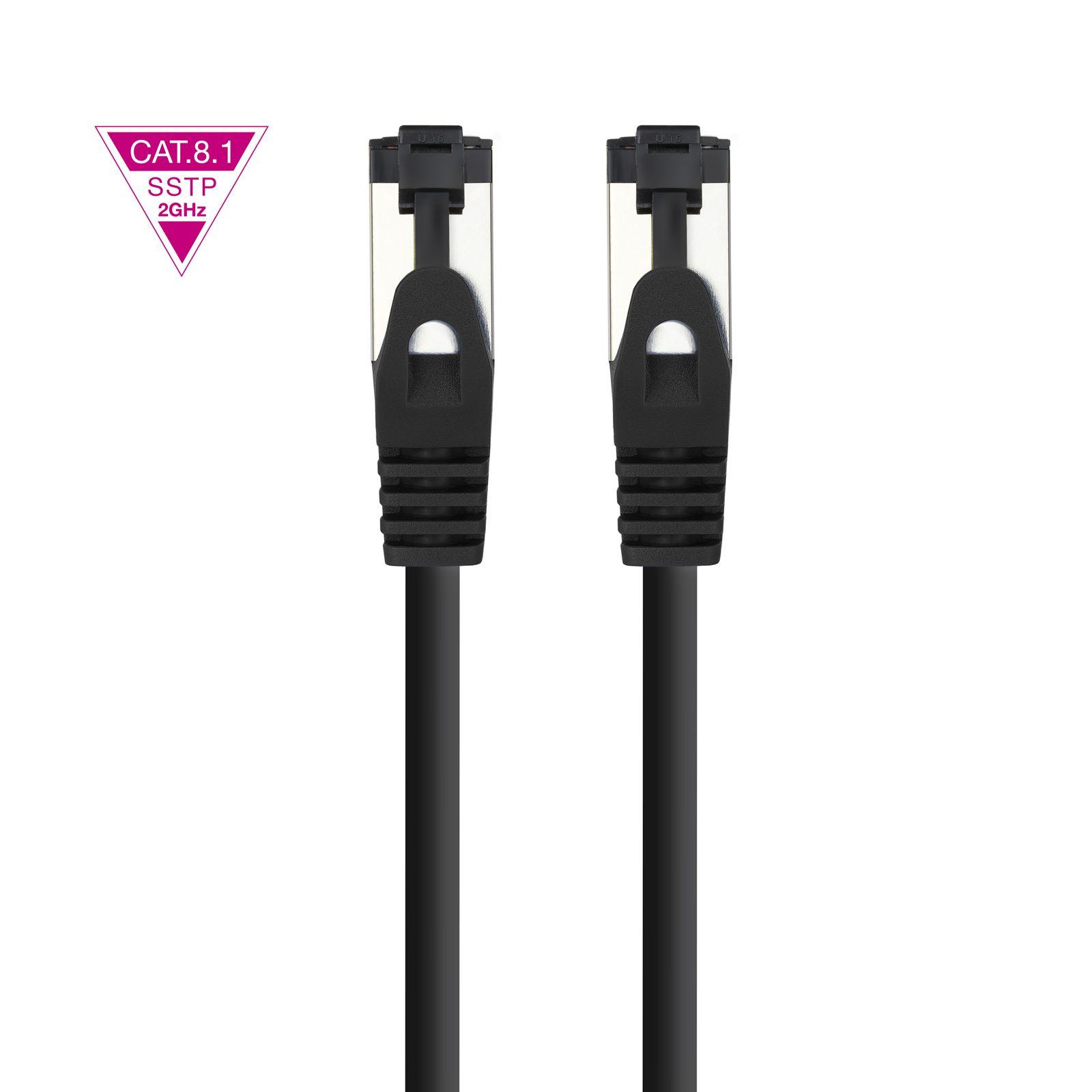 Cabo de Rede NANOCABLE 10.20.2000-L30-BK (0,3 m - Cat8.1 - RJ-45 - Preto) — miniatura 3