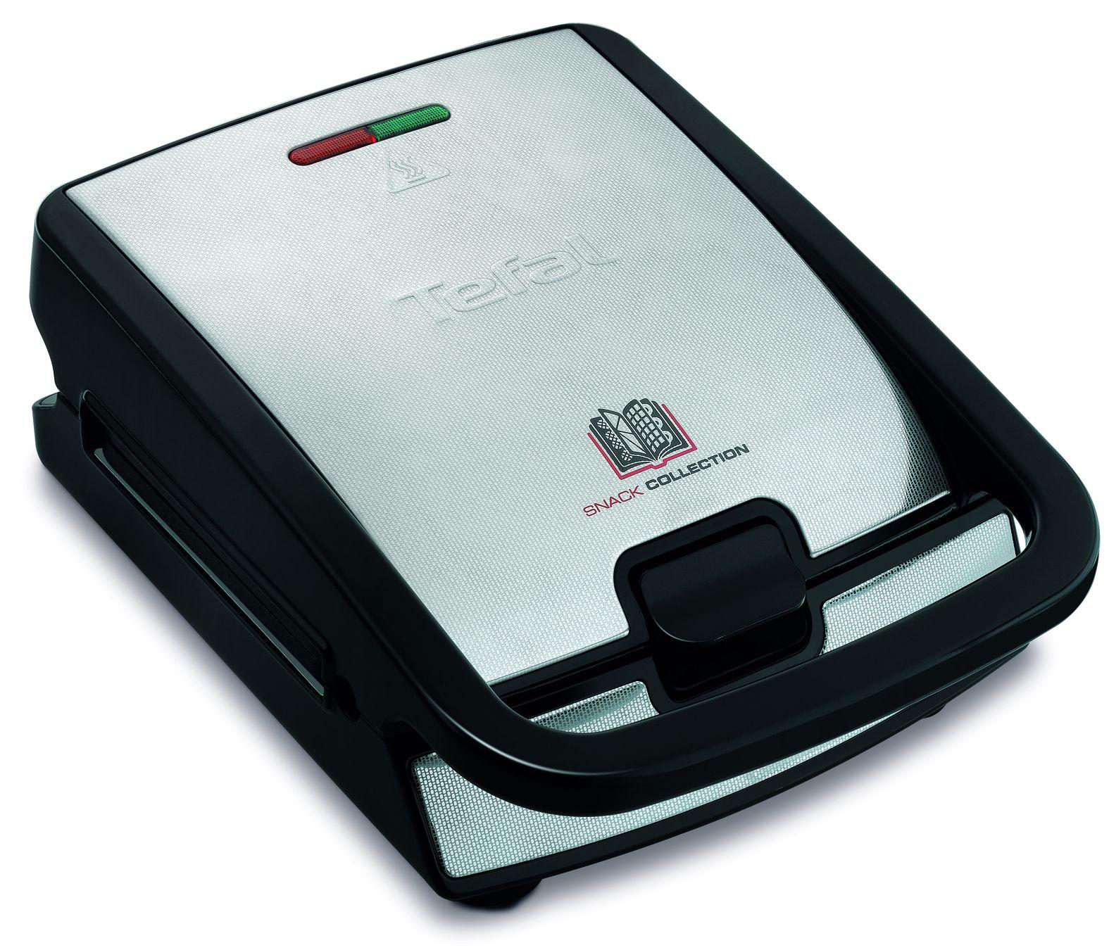 Sanduicheira TEFAL Snack Collection SW852D12 (Altura 36,1 cm - Preto/Inox)
