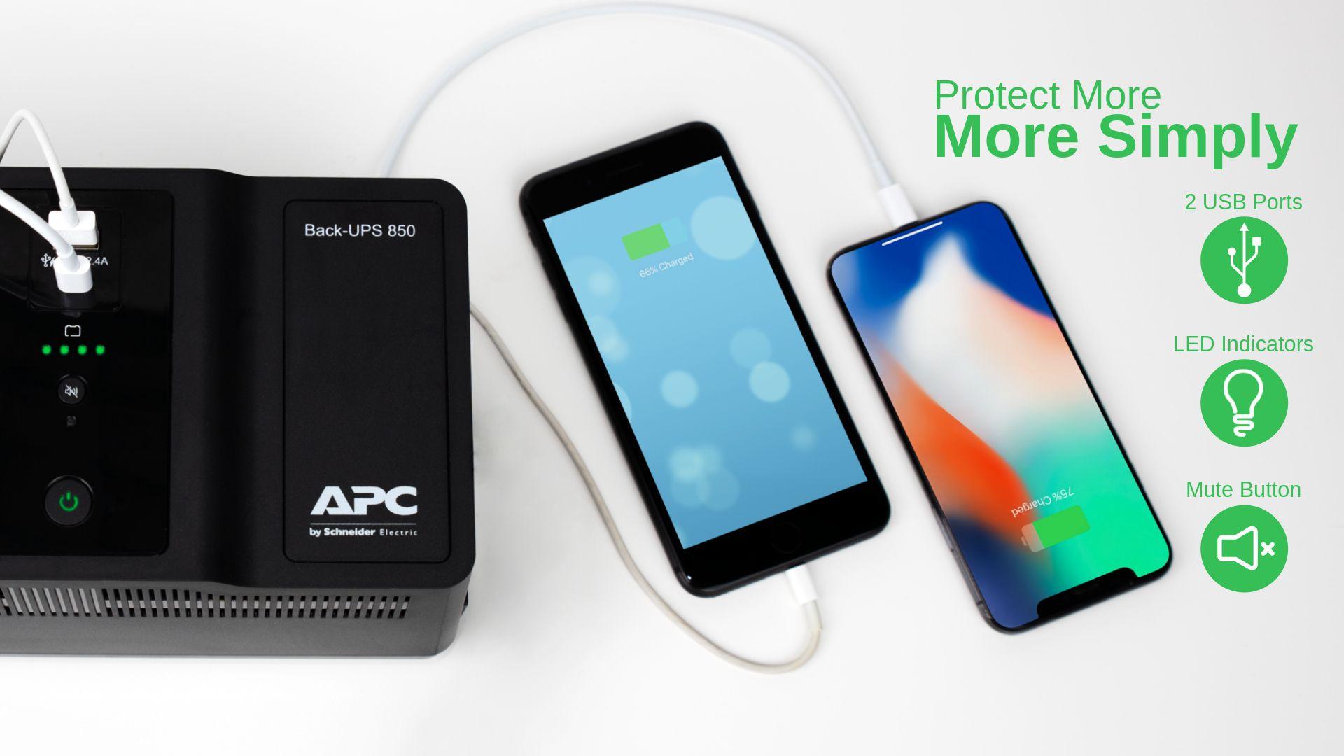 UPS Offline APC BE850G2-GR (2 USB 2.0 - Tipo F - Preto) — miniatura 5