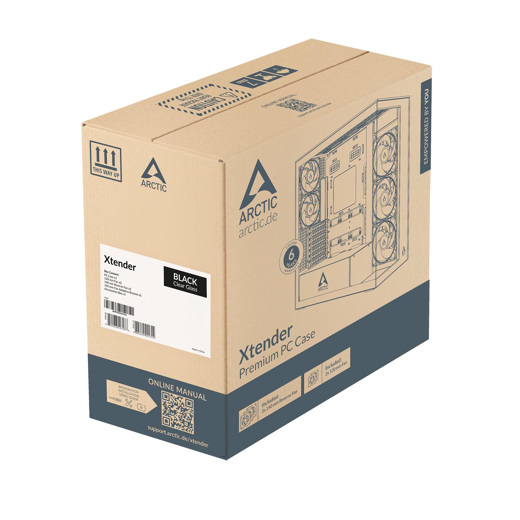 Caixa PC ARCTIC Xtender (EATX, ATX, micro ATX, Mini-ITX - Vidro temperado, Rede - 17,1 cm - Preto e Transparente) — miniatura 9