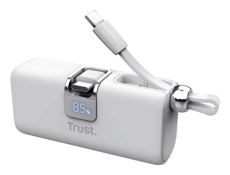 Bateria Externa TRUST Pacto 26105 (5000 mAh - 18 W - USB Type-C - Branco) — miniatura 3