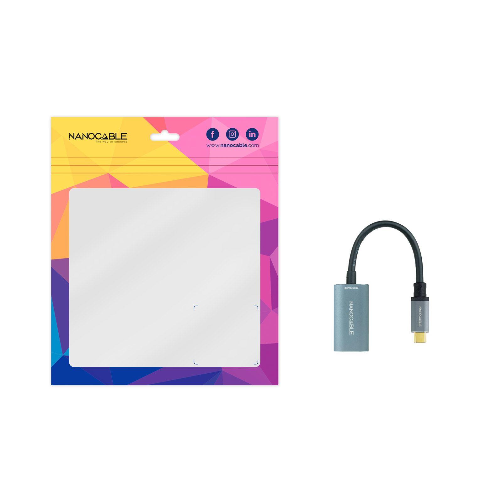 Conversor USB-C para DisplayPort NANOCABLE 10.16.4104-G (0,15 m - USB Type-C - DisplayPort - Cinzento) — miniatura 6
