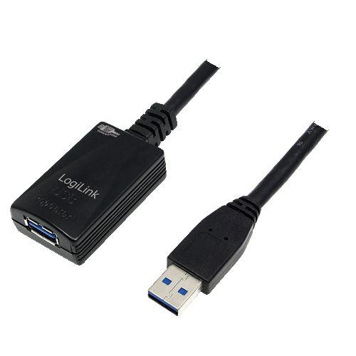Cabo de Extensão Ativo LOGILINK UA0127 (5 m - USB-A - USB 3.0/2.0/1.1 - Preto)