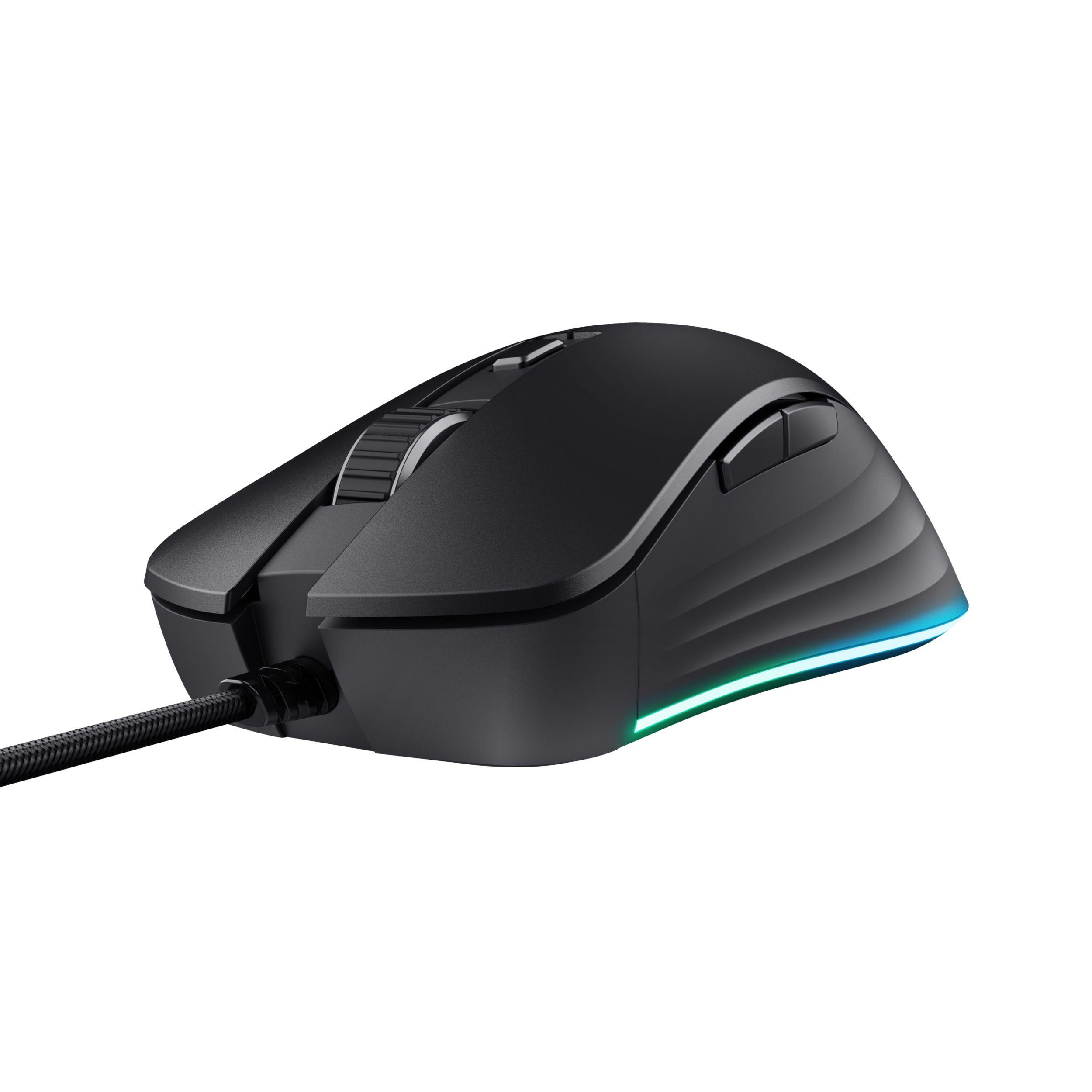 Rato TRUST GXT 924 YBAR+ (Mão direita - 25600 DPI - Ótico - Preto)