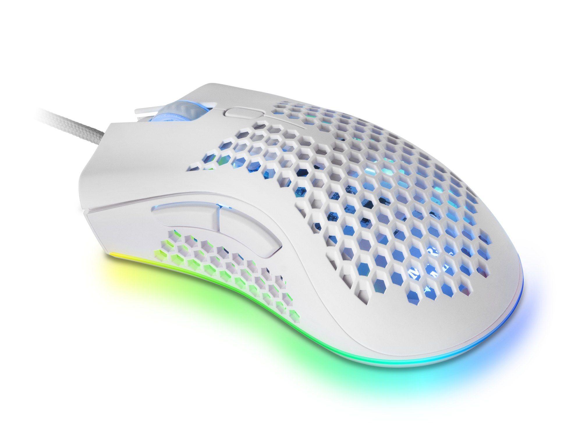 Rato MARSGAMING MMEXW (Mão direita - 32000 DPI - Ótico - Branco)