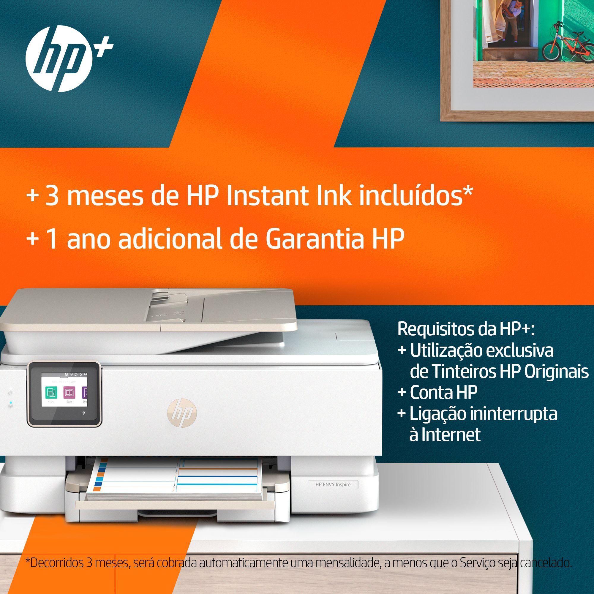 Impressora Multifunções HP ENVY Inspire 7920e (A4 - Impressão a cores - 125 folhas - Bege), miniatura 8