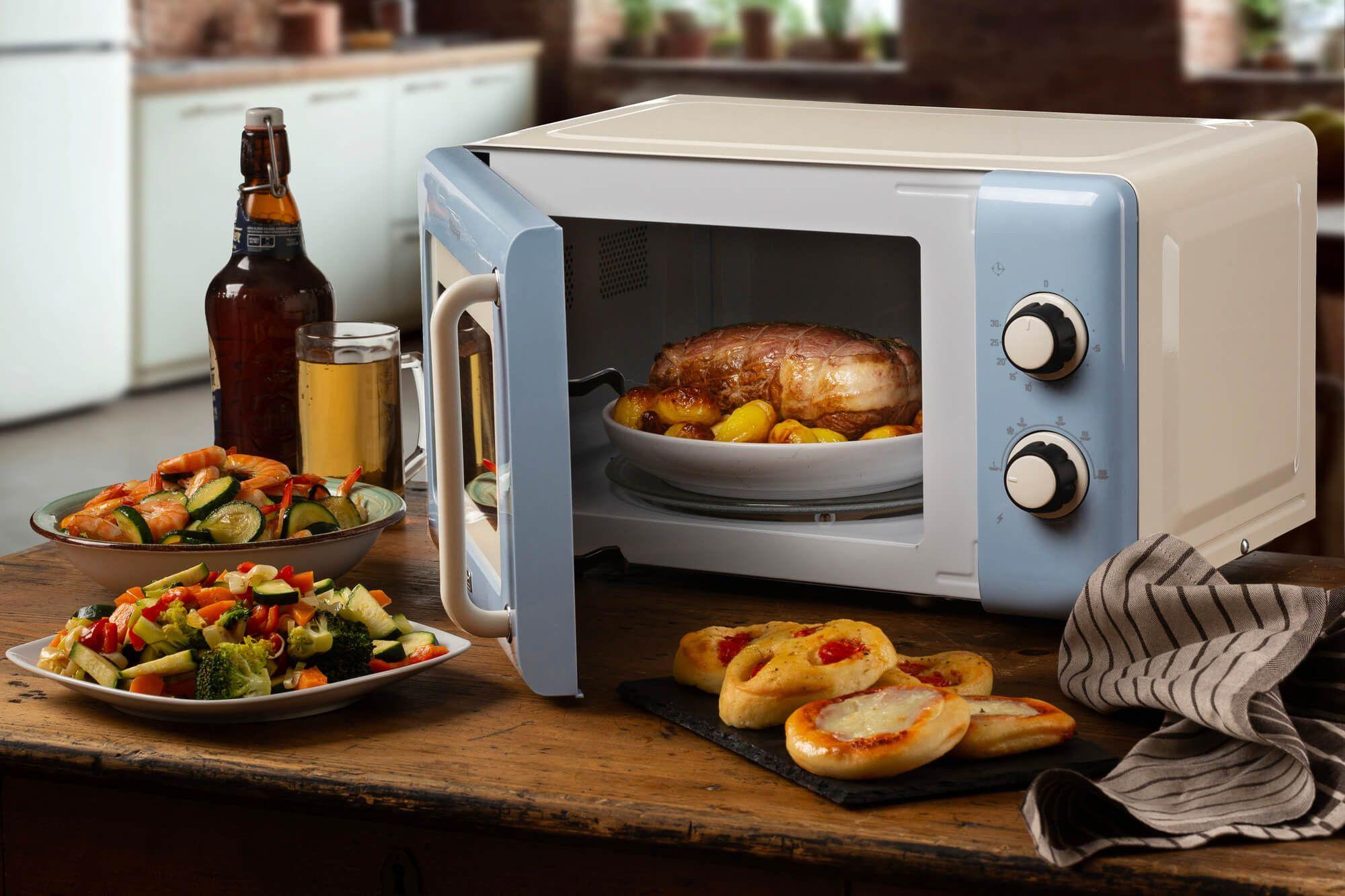 Micro-ondas Independente ARIETE Vintage Line 3960/05 (800 W - 20 l - Rotativo - Azul Claro) — miniatura 5