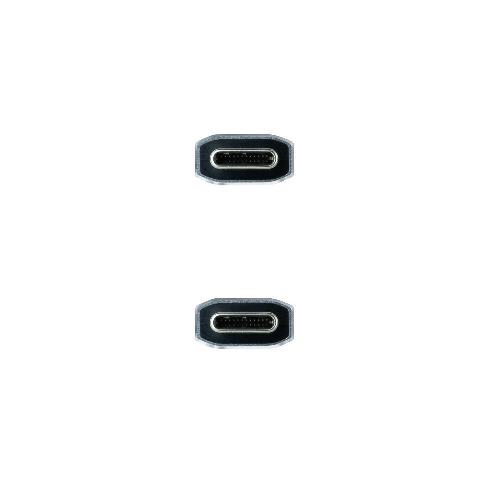 Cabo USB-C NANOCABLE 10.01.4102-COMB (2 m - USB C - Preto e Cinzento) — miniatura 3