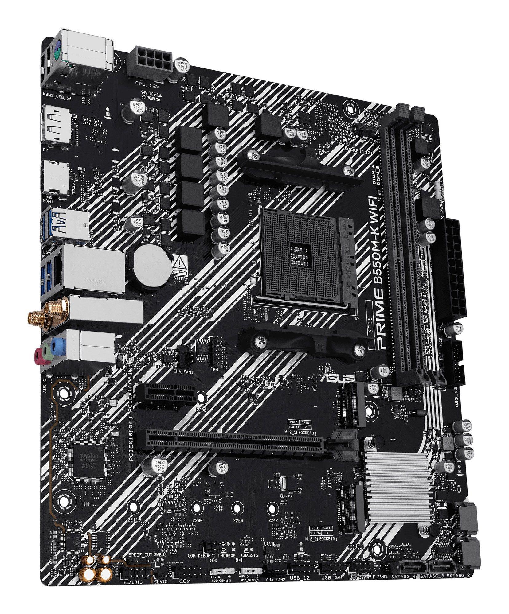 Motherboard ASUS PRIME B550M-K (WI-FI) (AM4 - Micro ATX - Duplo canal - Multicor) — miniatura 4