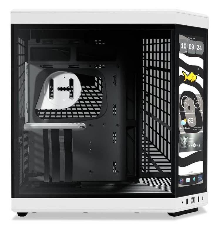 Caixa de Computador HYTE Y70 Touch Infinite (Ecrã tátil 14,9″ - Branco/Preto) — miniatura 3