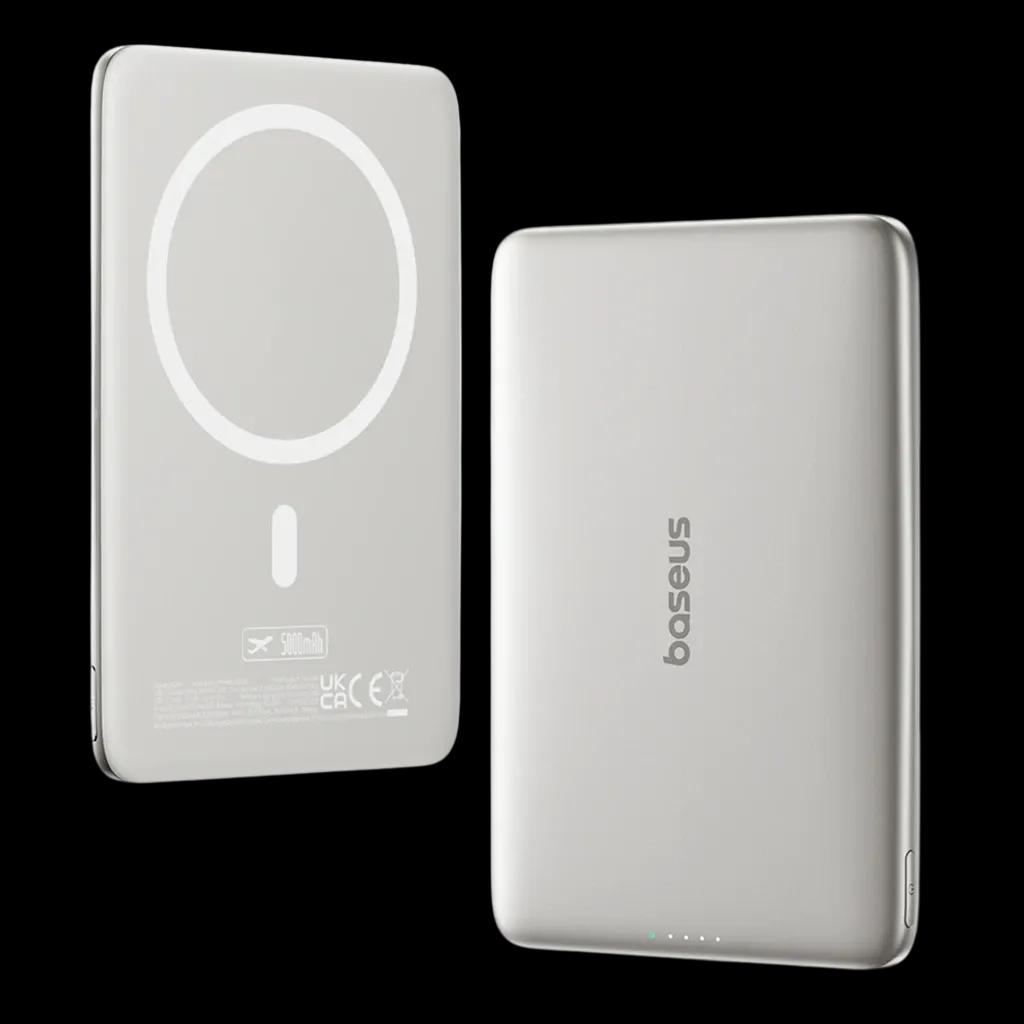 Powerbank Magnético BASEUS PicoGo AM41 (5000 mAh - USB Type-C - Cinzento)