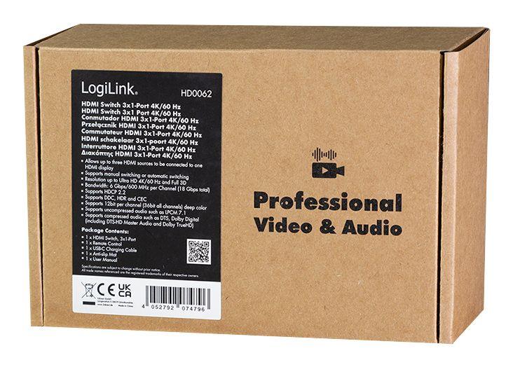 Comutador HDMI LOGILINK HD0062 (Preto), miniatura 7