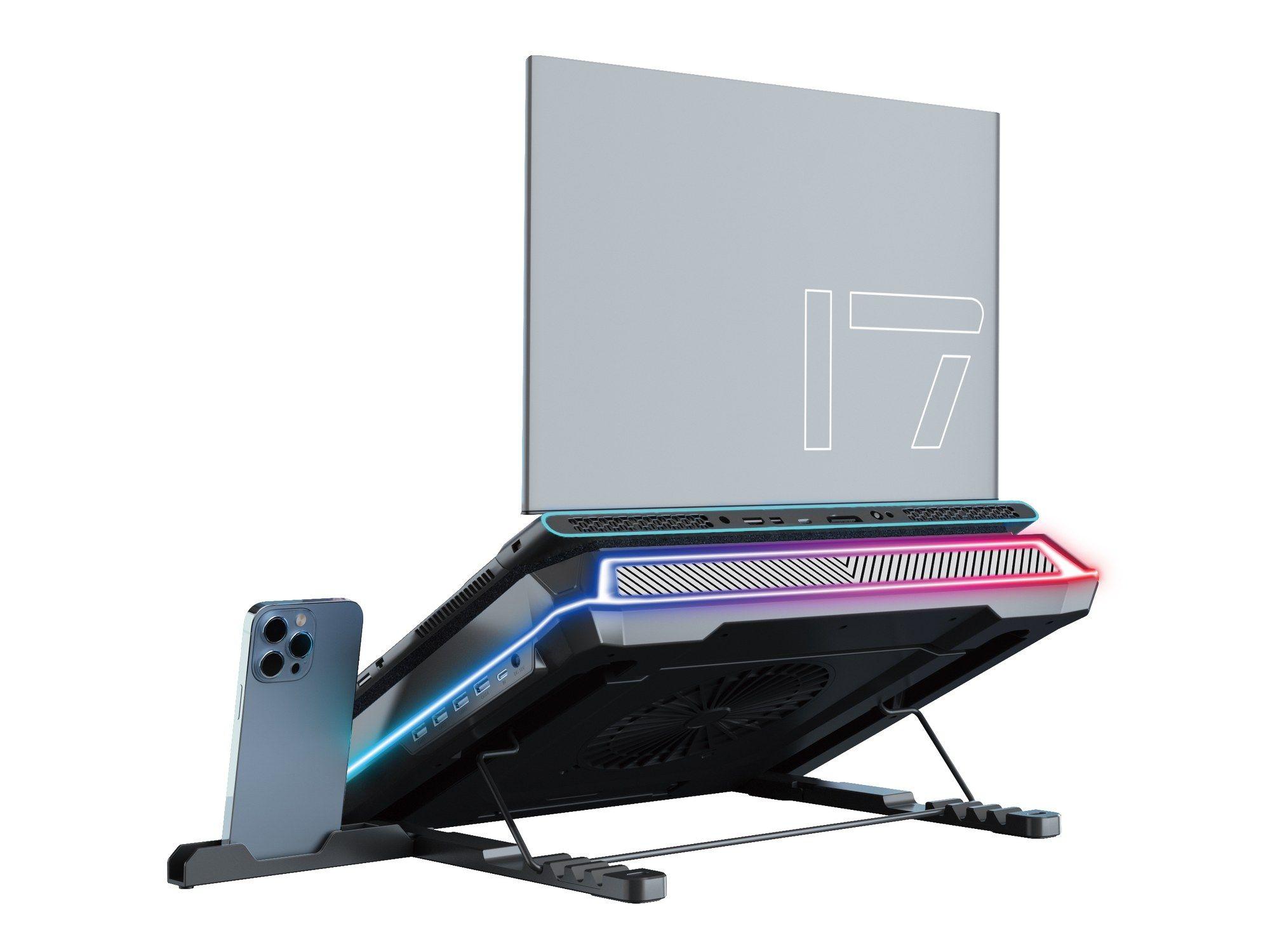 Base de Refrigeração para Portátil CONCEPTRONIC THYIA03B Turbo (19" - Ventoinha 14 cm - RGB - Preto), miniatura 5