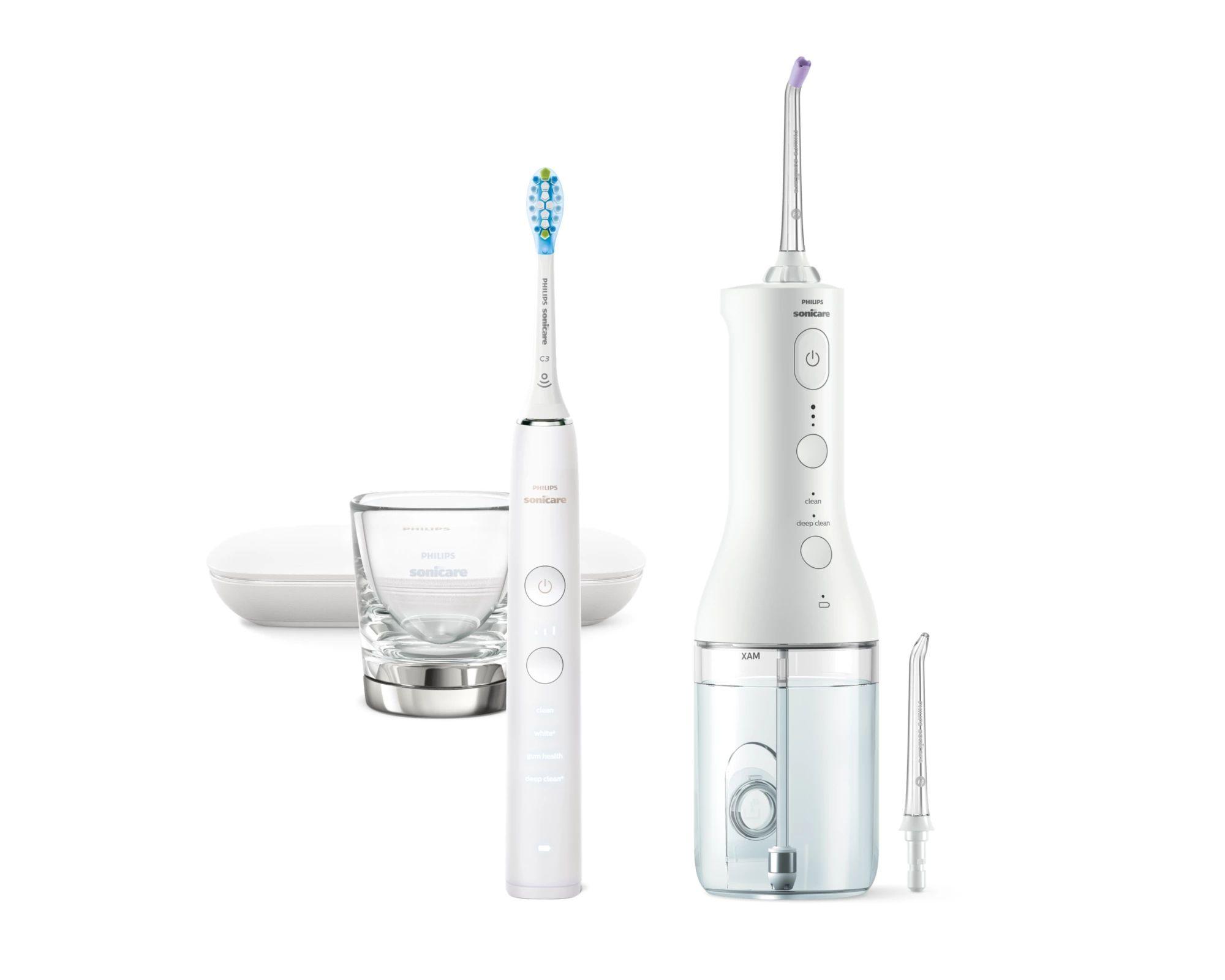 Conjunto de Escova de Dentes Elétrica e Irrigador Oral PHILIPS HX3886/41 (Branco)