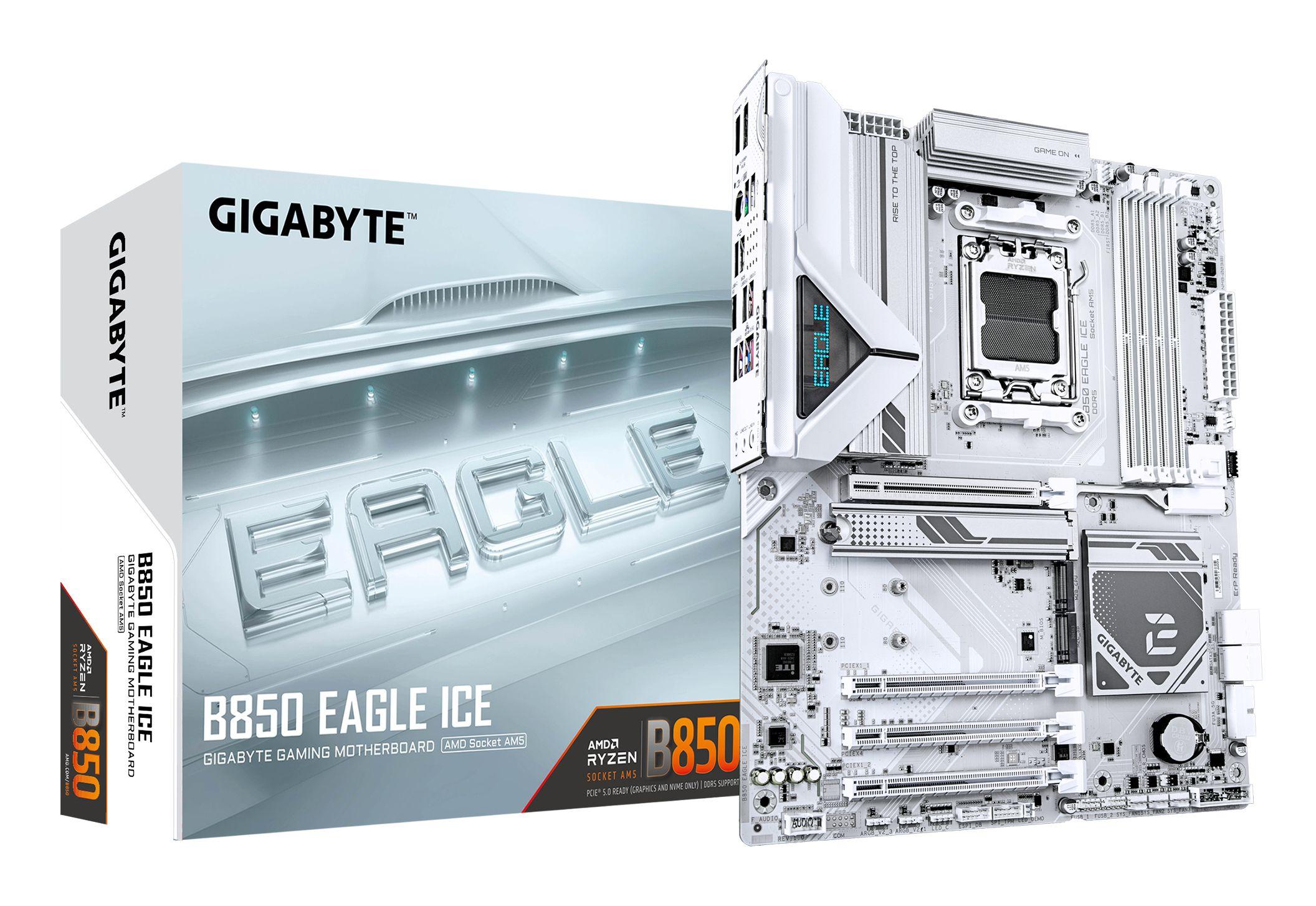 Motherboard GIGABYTE B850 EAGLE ICE (AM5 - ATX - Duplo canal - Branco)