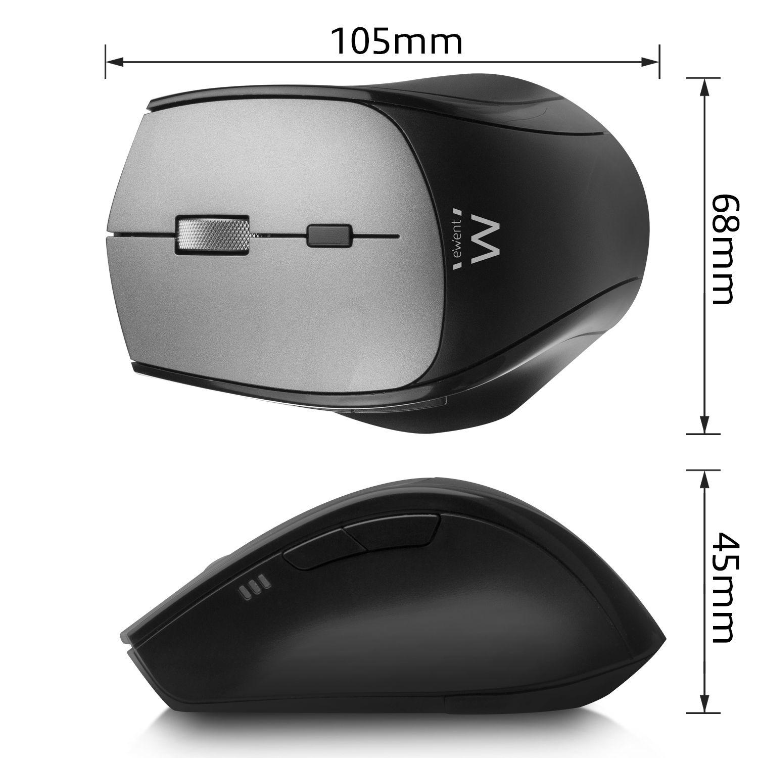 Rato EWENT EW3245 (Mão direita - 2400 DPI - Ótico - Preto e Cinzento), miniatura 4